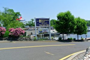 sign at entrance to brennan boat